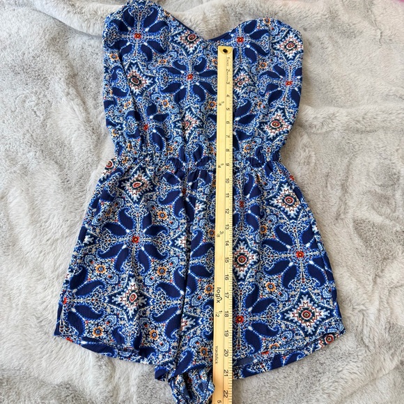 Show Me Your Mumu Blue Paisley Mandala Rosarita Romper XS - Picture 7 of 8
